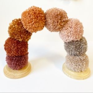 Rainbow Pom Pom Table Centerpiece Kids Party Decoration Pastel Neutral